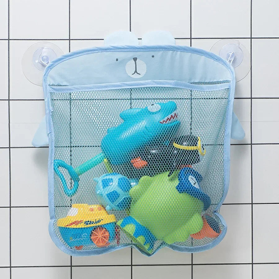 Baby Shower Toy Cute Duck Frog Net Toy Storage Bag Strong Suction Cup