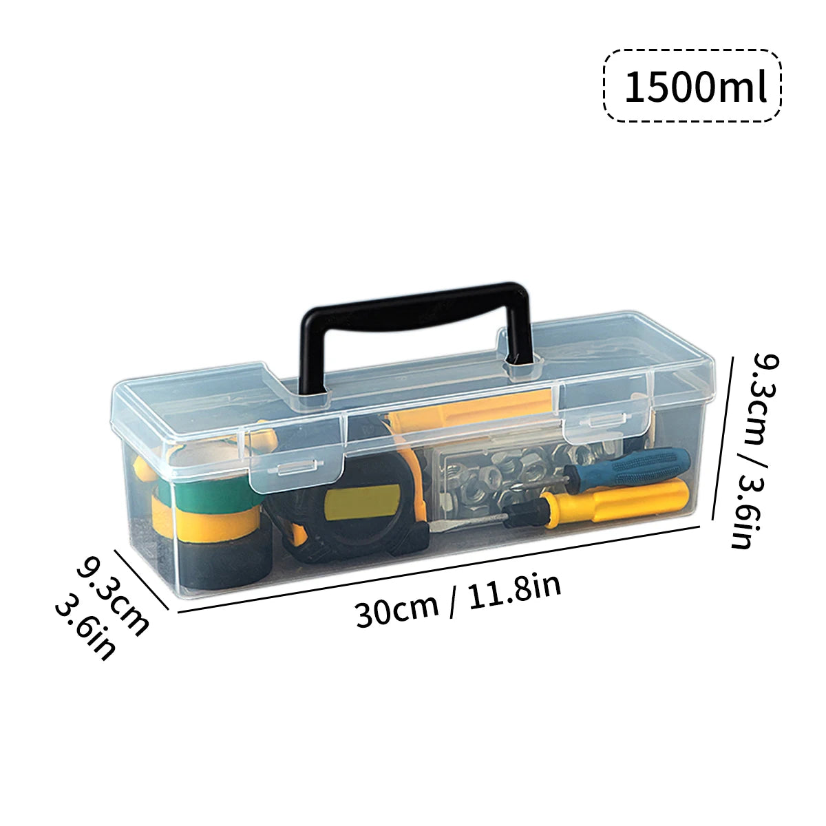 Transparent Tool Storage Box With Handle Portable Tool Case