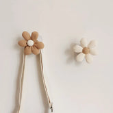 eprolo INS Flower Wall Hook made of wood, with sticky backing, perfect for hanging towels, coats, or small storage items.
