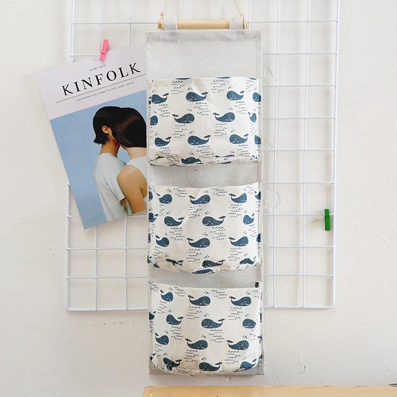 Dormitory Wall Hanging Storage Home Hanging Three-Pocket Storage Bag