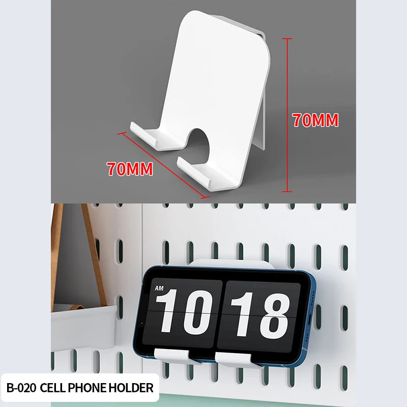 Home & Office Desktop Pegboard: Height-Adjustable Standing Storage Rack