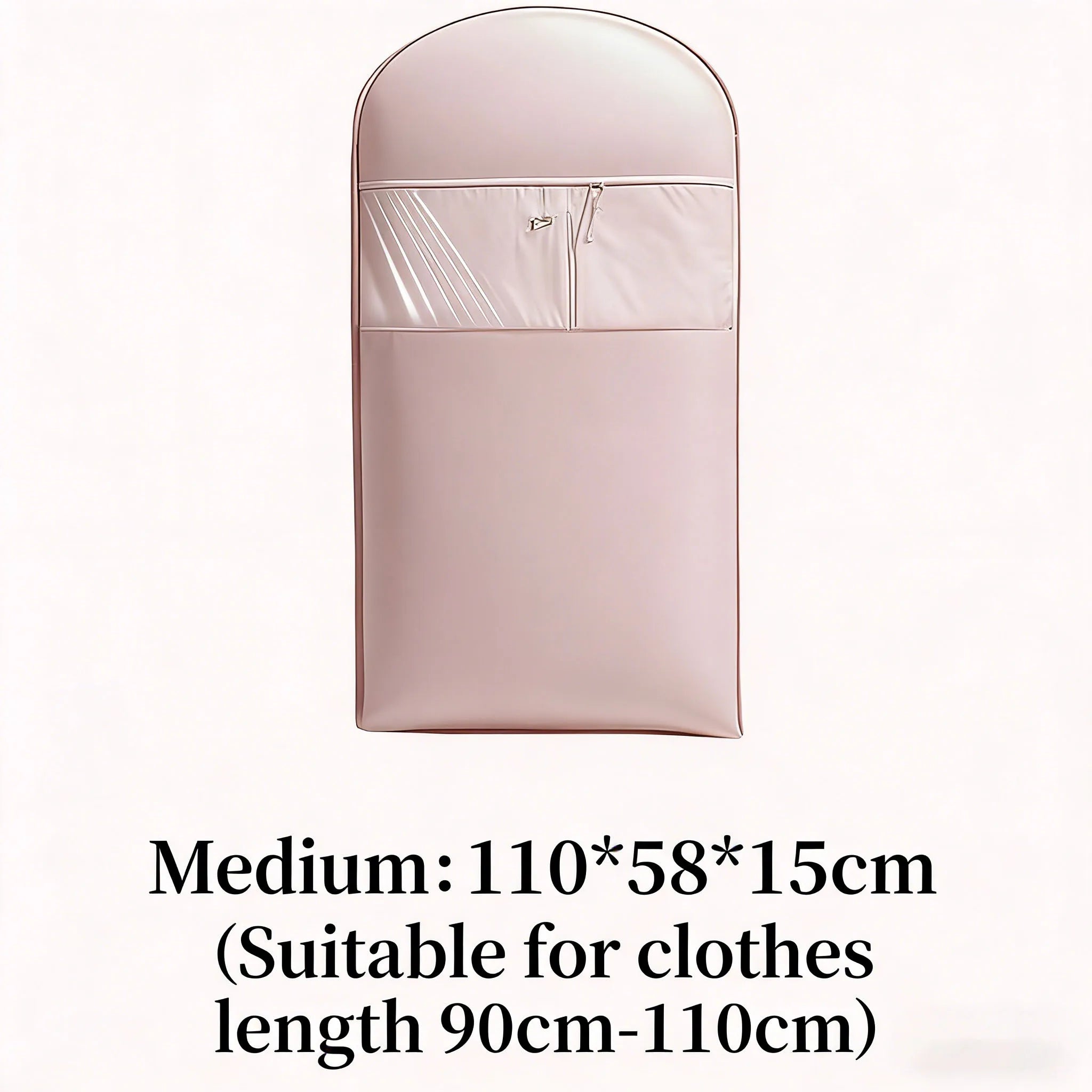 Beige Compression Hanging Bag, Durable Zipper for Winter Clothes