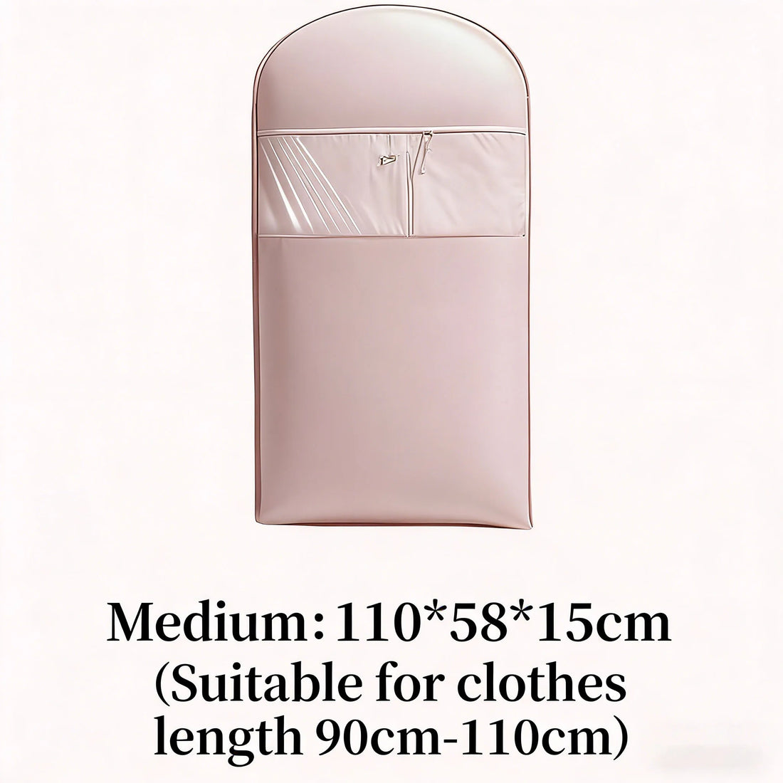 Beige Compression Hanging Bag, Durable Zipper for Winter Clothes