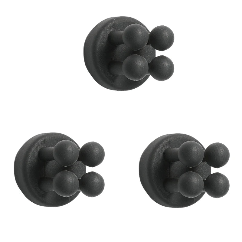 3pcs Adhesive Silicone Toothbrush Holders Wall Mounted Hanging Organization