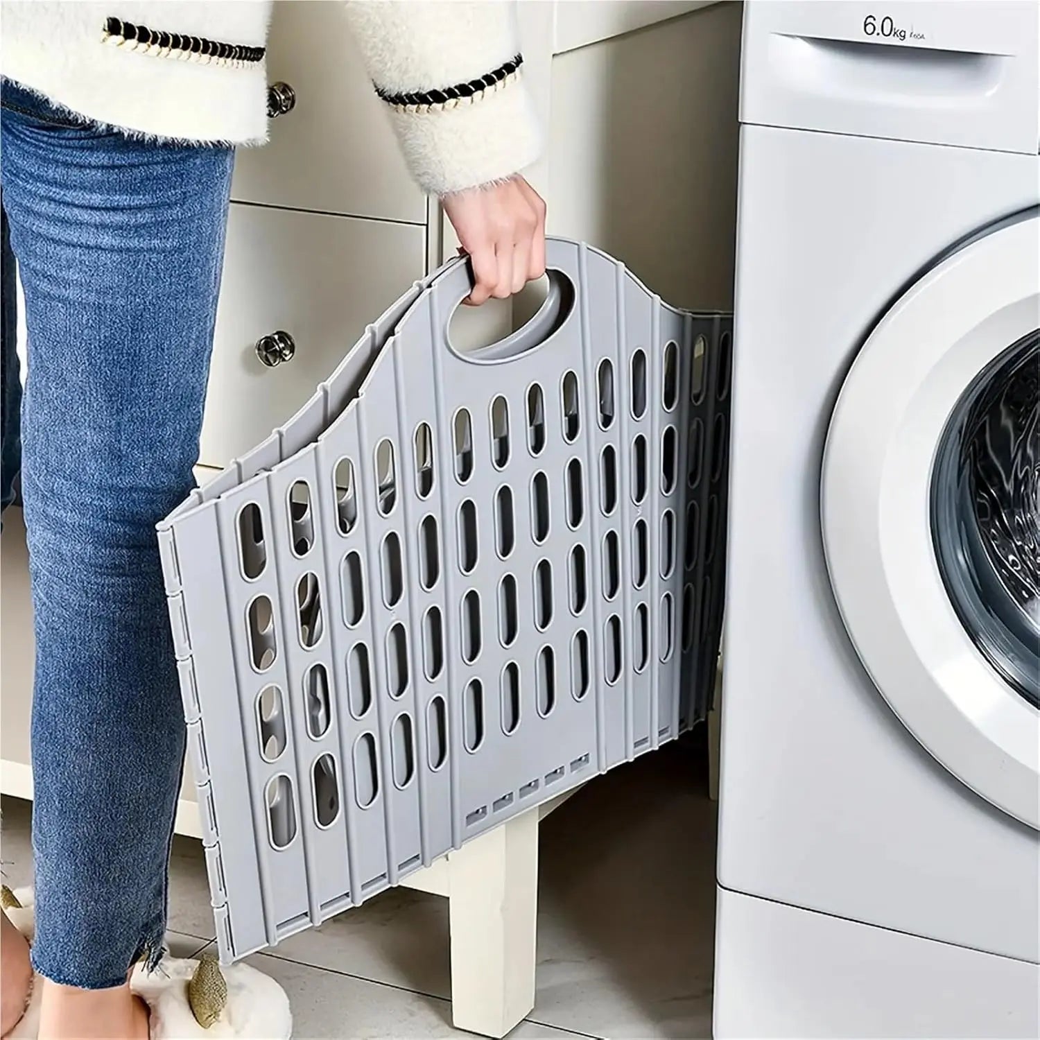 Modern Foldable Laundry Basket, Multifunctional Portable Storage Basket