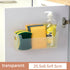 Transparent kitchen cabinet organizer holding sponges and dish soap, 25.5x8.5x9.5cm