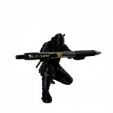 Black resin Warrior pen holder desktop organizer with compartments for stationery, by eprolo.