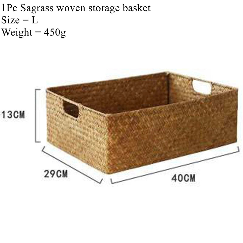 Woven Seagrass Basket for Home Decor, Natural Wicker Basket, Storage Basket