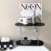 Eprolo Ins Style acrylic desktop storage rack with decorative shelf, clear and modern organizer for office or home use