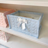 Eprolo square storage basket with flower design, desktop organizer for cluttered spaces, made of durable material.