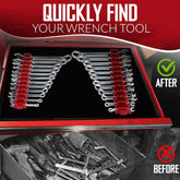 eprolo 12-piece modular wrench organizer system with magnetic slots for easy tool storage and organization