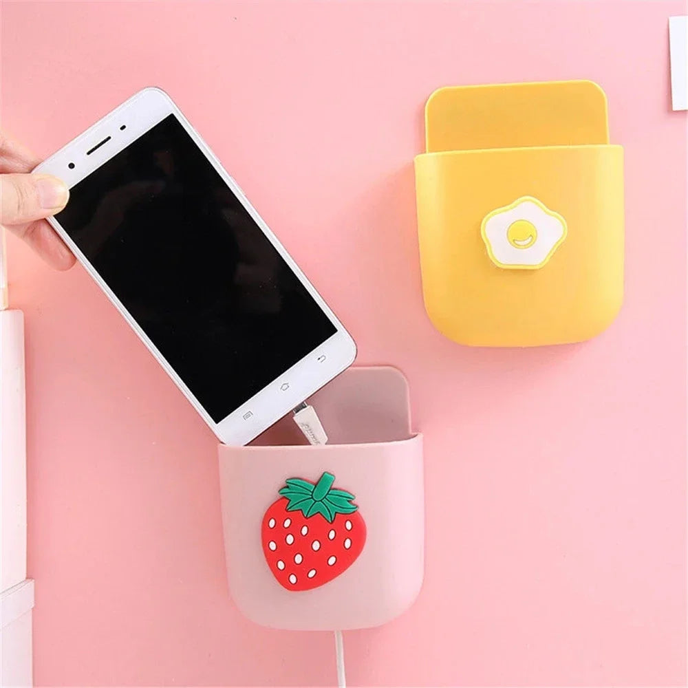 Cute Storage Rack Desk Organizer Pen Holder Self Adhesive Stationery Holder