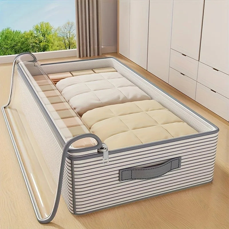 Large Storage Bag -Heavy-Duty Non-Woven FabricMulti-Layer Clothing Organizer