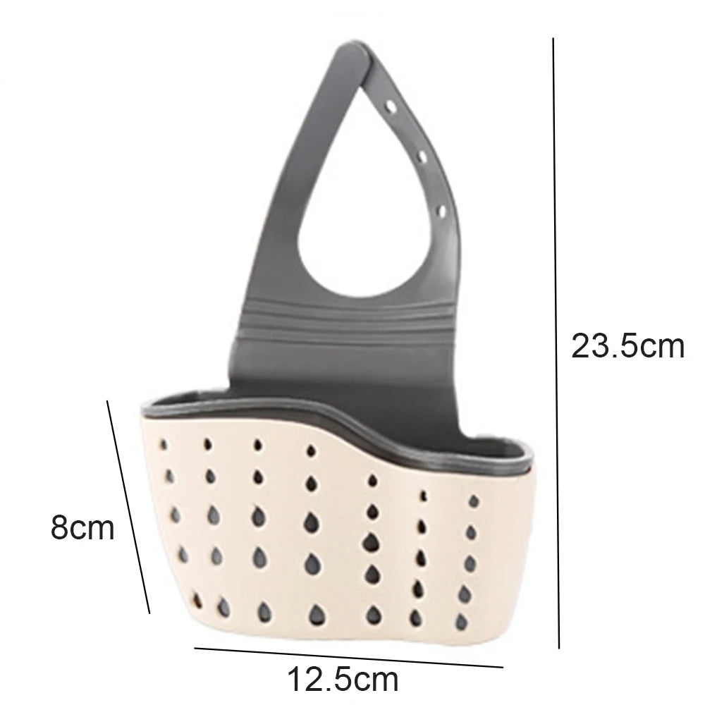 Home Storage Drain Basket Kitchen Sink Holder Adjustable Soap Sponge Shlf