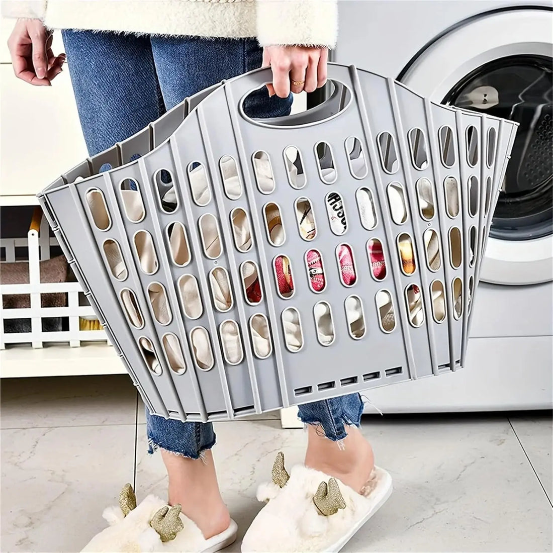 Modern Foldable Laundry Basket, Multifunctional Portable Storage Basket