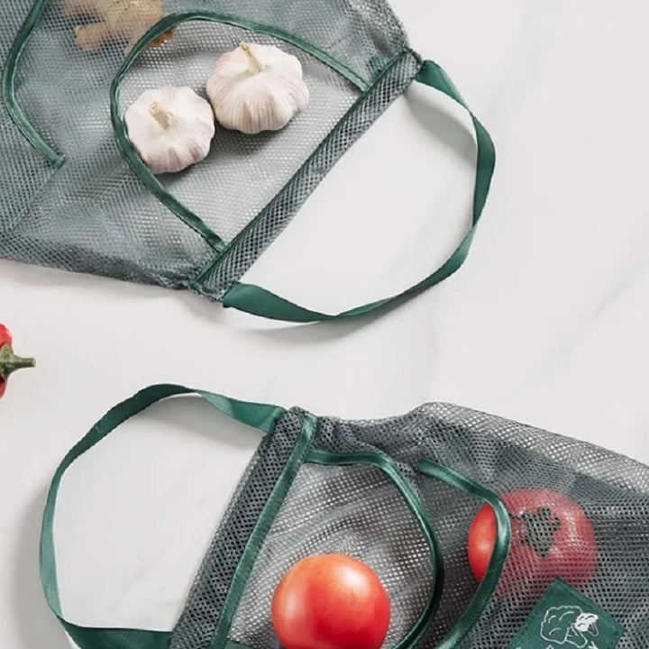 Reusable Storage Bags Kitchen Hanging Fruit And Vegetable Storage Net Bag