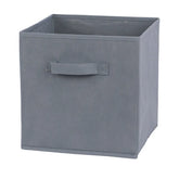 Eprolo cube non-woven fabric storage bin collapsible storage box for home organization, shown in gray with open top and handles.