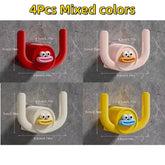 Eprolo cartoon slippers hook bathroom shower storage organizer with multiple hooks for slippers and bathroom accessories.