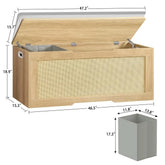 Large eprolo storage chest with fabric drawer and safety hinges, ideal for toys and household organization