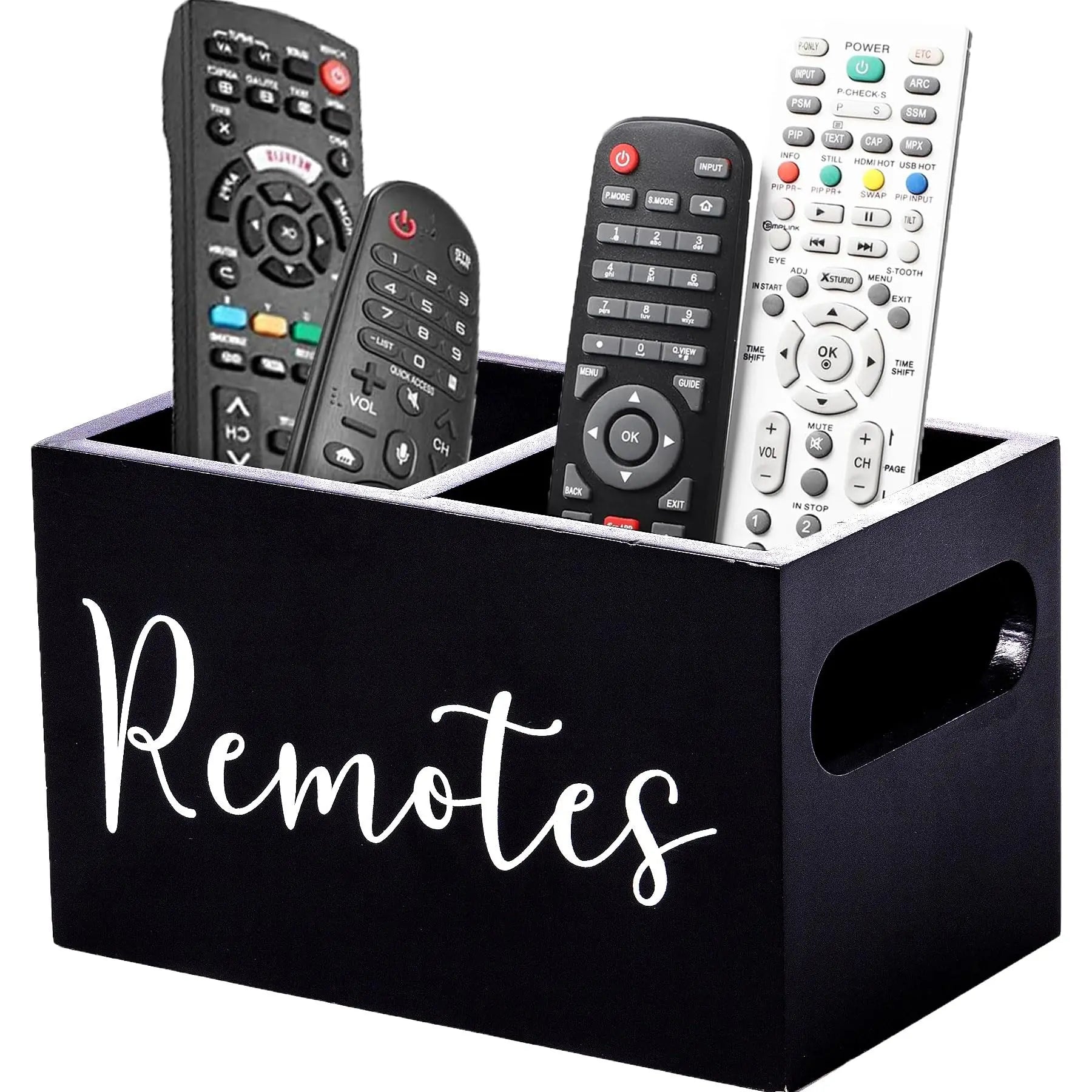 Wooden Organizer for Remote Controls Stationery  for Living Room