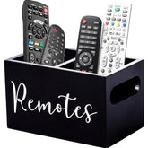 eprolo wooden remote control and stationery organizer for living room, with compartments for easy storage and organization