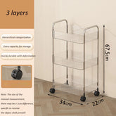 Eprolo UNTIOR transparent acrylic trolley for cosmetics, bedroom or living room shelf with multiple tiers and clear design