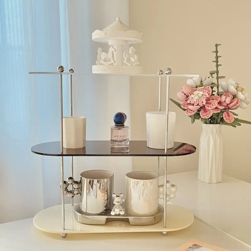 Ins Style Acrylic Storage Rack Desktop Organiz Decorative Shelf