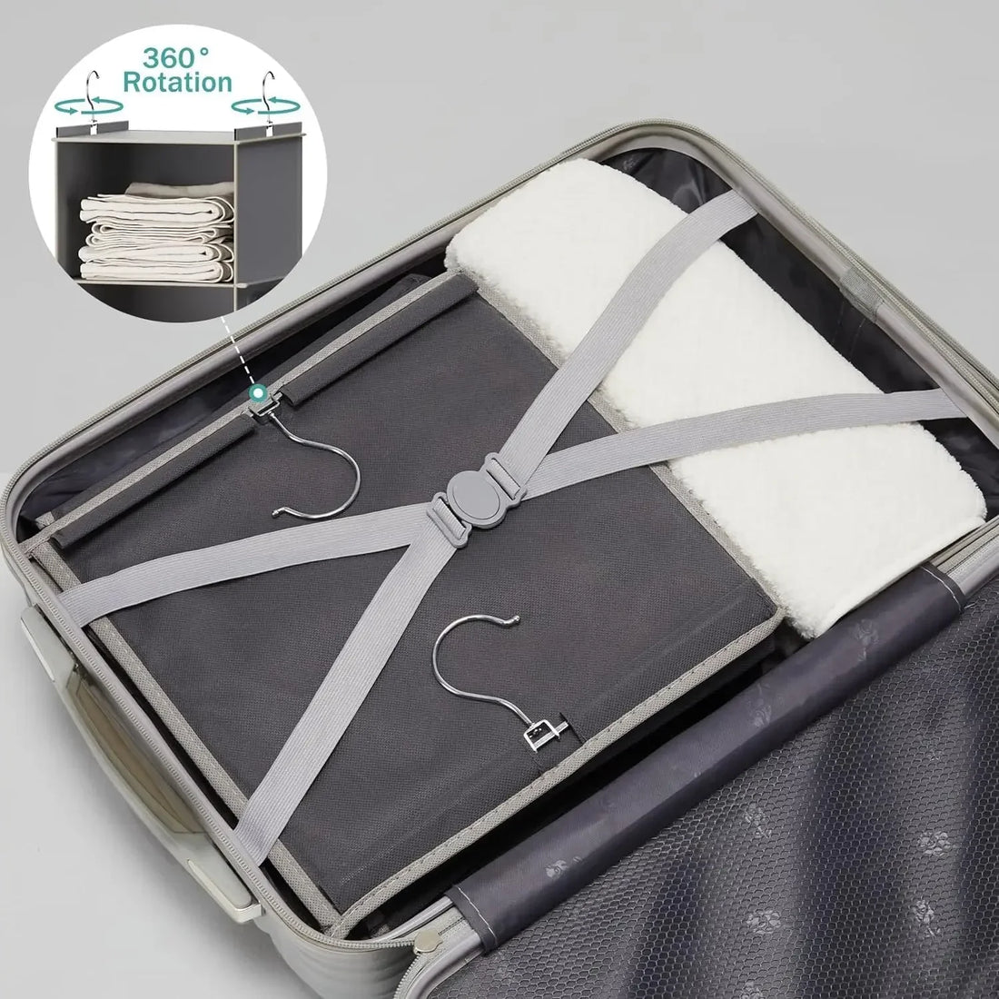Hanging Closet Organizer, 6-Shelf Wardrobe Storage Bag with Hooks