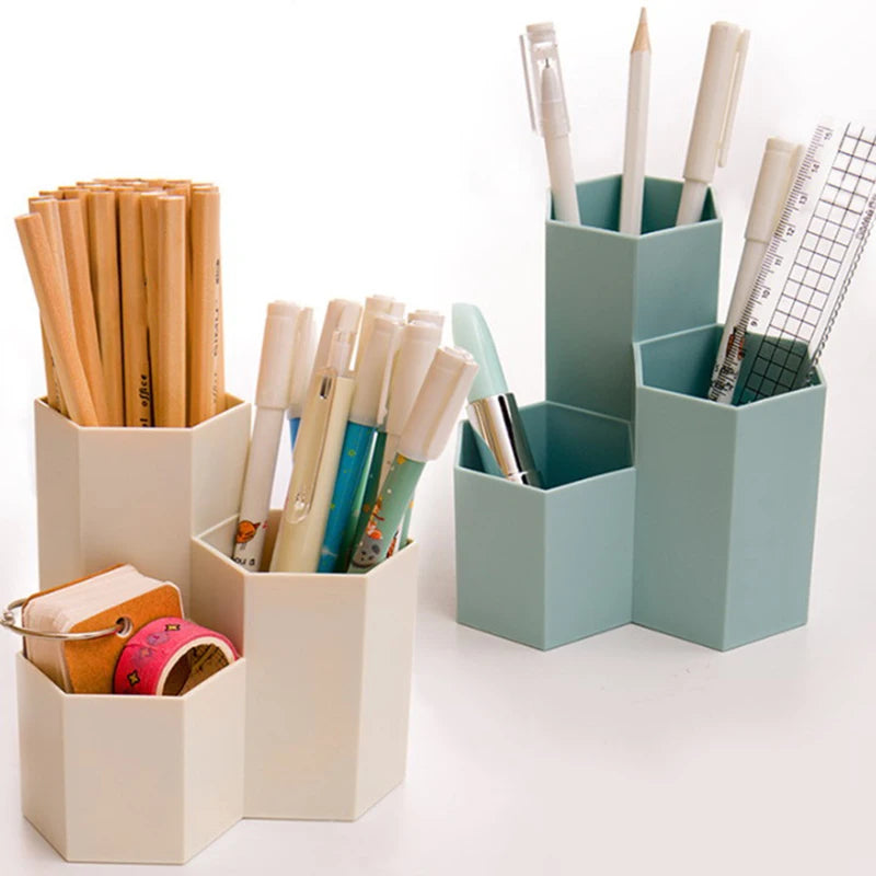 Multi-functional Pen Holder Simple Frosted Honeycomb Pen Holder Large Capacity