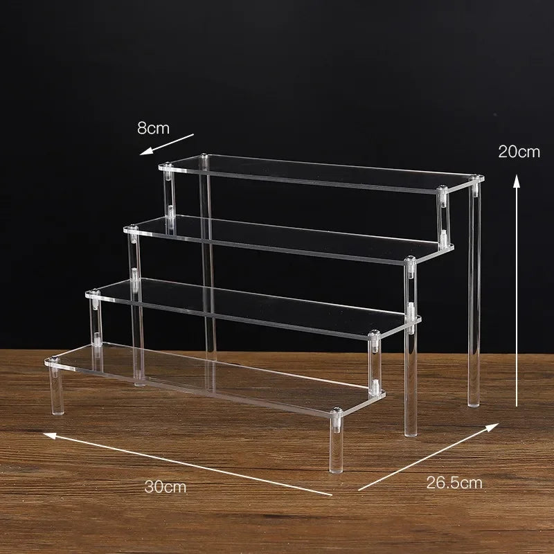 Black 1-5 Tier Acrylic Display Stand Clear Display Riser Rack for Cupcake