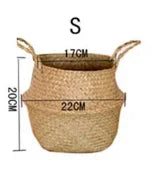 Seaweed Wicker Basket Rattan Hanging Flowerpot  Dirty Clothes Storage