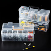 Eprolo 7-piece tool parts storage box set with six small boxes and one large box for household screws and hardware organization.