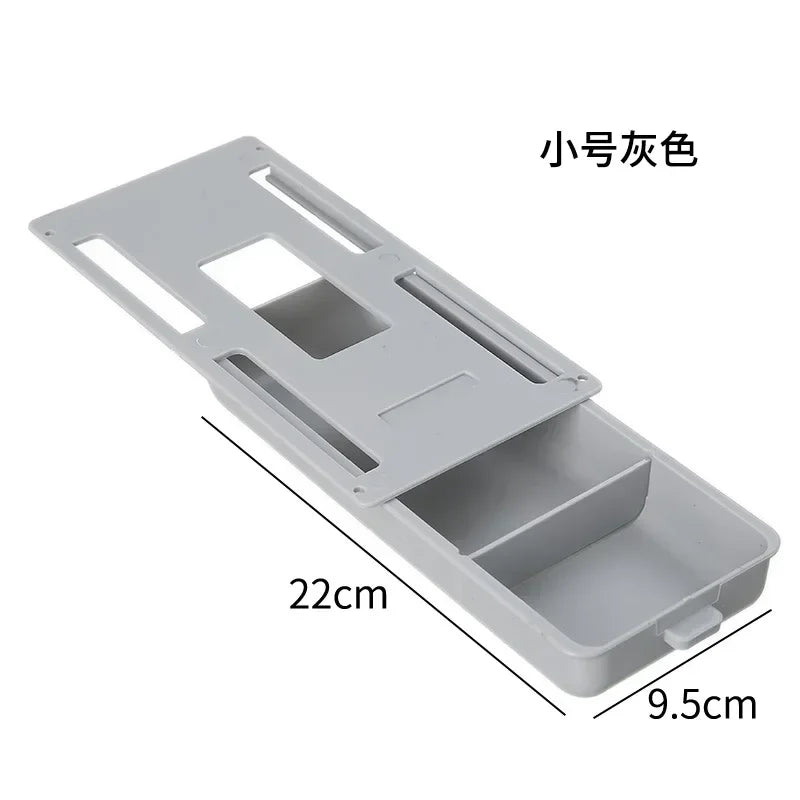 Hidden Drawer Organizer No-Punch Under Desk Stationery Box Tray
