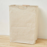 Waterproof laundry basket by eprolo with cotton linen fabric and sturdy handles, designed for organizing dirty clothes.