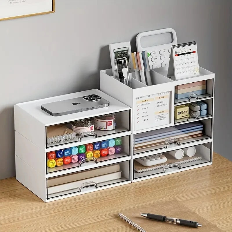 Desktop Combination Drawer Storage Box Desk Organizer Pen Holder