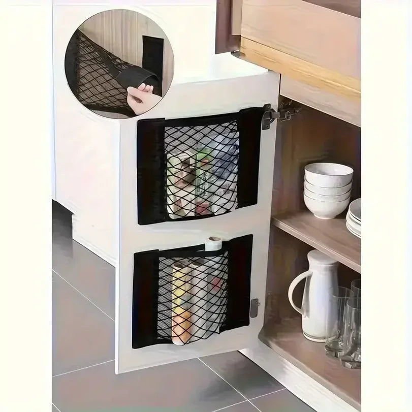 Cabinet Door Storage Bags Mesh Garbage Dispenser Sundries Bag Net
