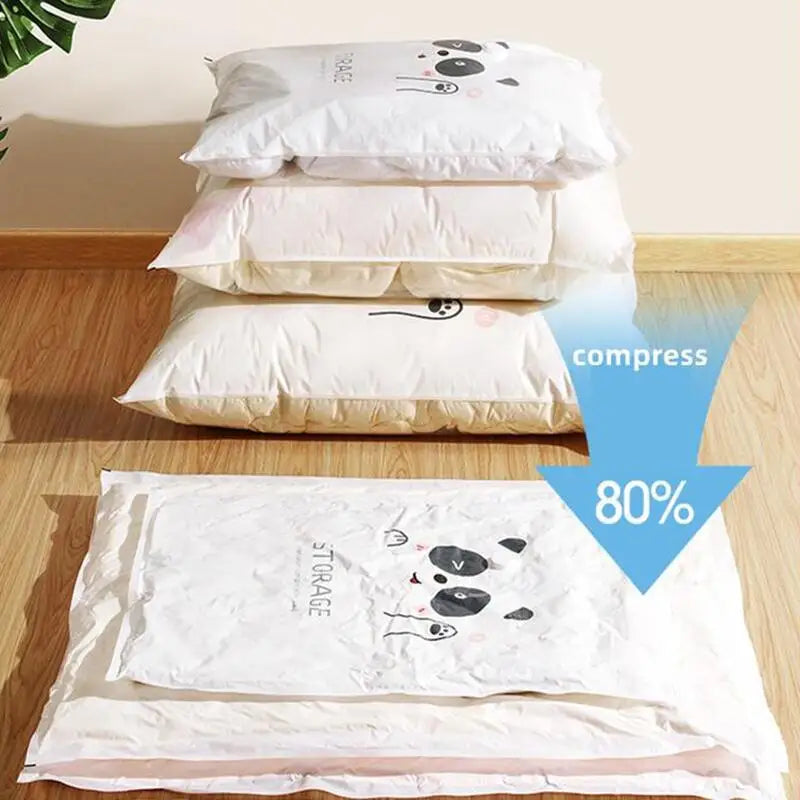 Reusable vacuum bag and pump cover for clothes storage, large plastic container, by eprolo, shown with vacuum pump and storage bag.