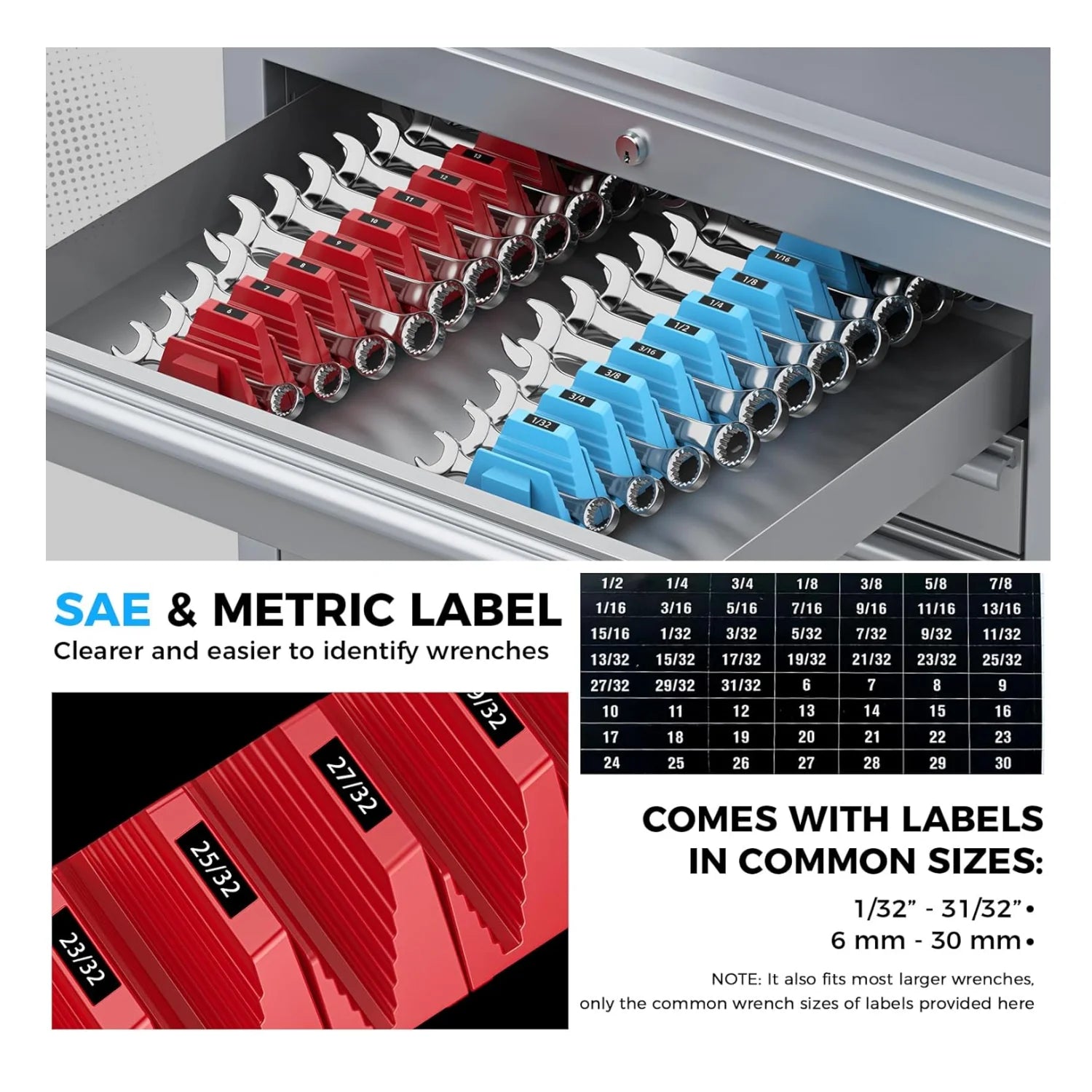 Wrench Organizer Modular System – 12 PCS Magnetic Wrench Organizer