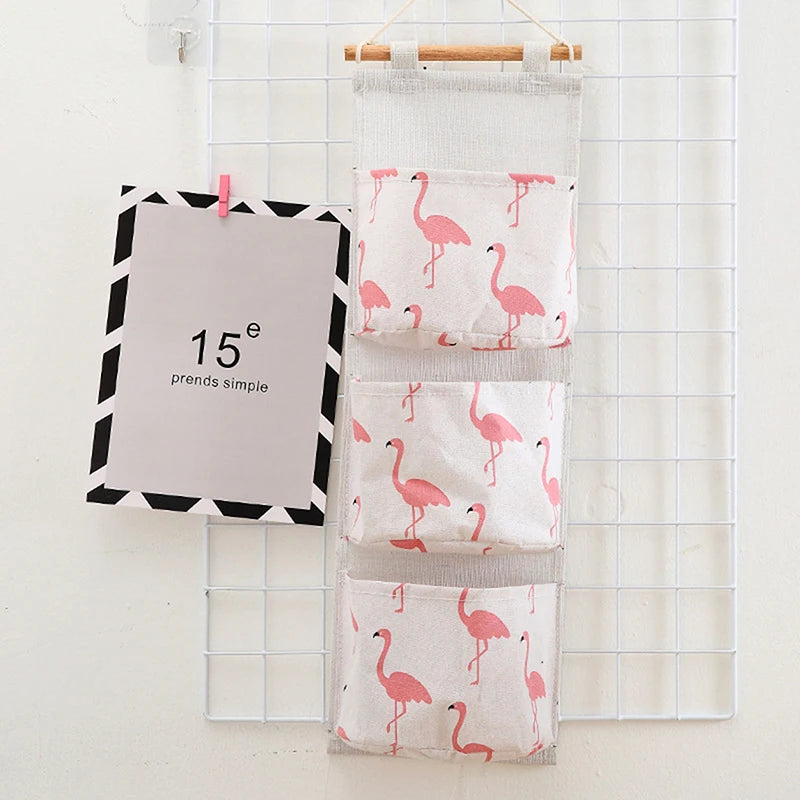 Dormitory Wall Hanging Storage Home Hanging Three-Pocket Storage Bag