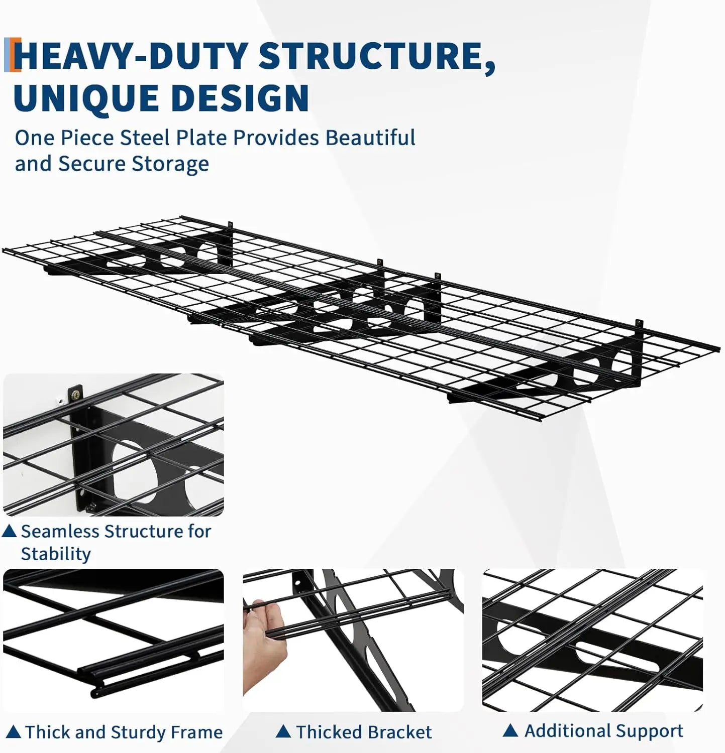 2 Pack 2x6Ft Garage Shelving Wall Mounted,  24"x72" Wall Shelf