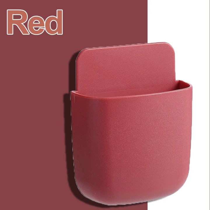 2PCS Wall Mounted Storage Box Mobile Phone Plug Holder Stand Rack