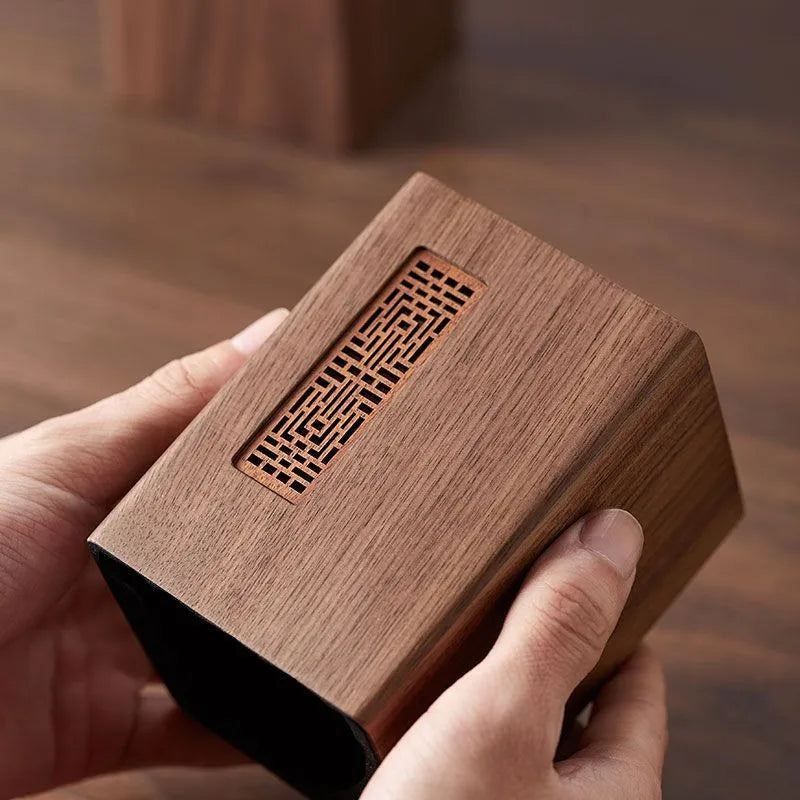 1pcs Solid Wood Multifunctional Pen Holder - Retro Desktop Organizer