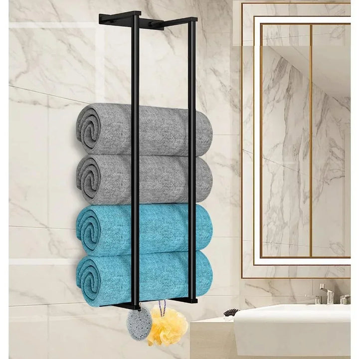 Bathroom Towel Rack for Rolled Towels Wall Mounted Towel Storage Rack