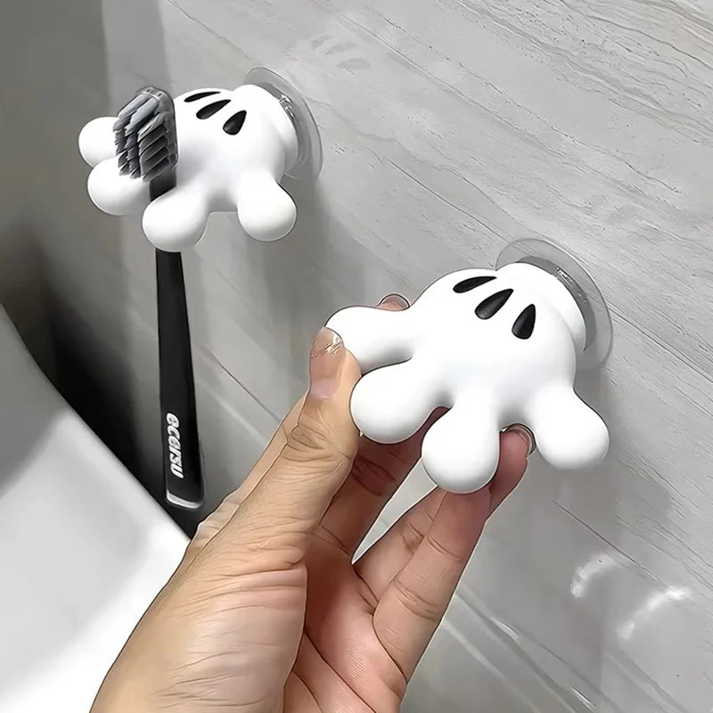 Toothbrush Holder Mickey Palm Cute Bathroom Towel Suction Cup Multi-Function