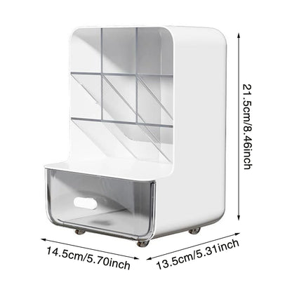 eprolo large-capacity oblique pen holder for students, desk stationery storage box with compartments for pens and supplies
