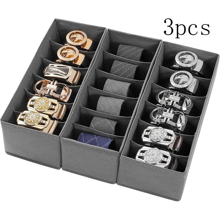 3-Pack Black Fabric, Closet Organization Drawer Storage Holder