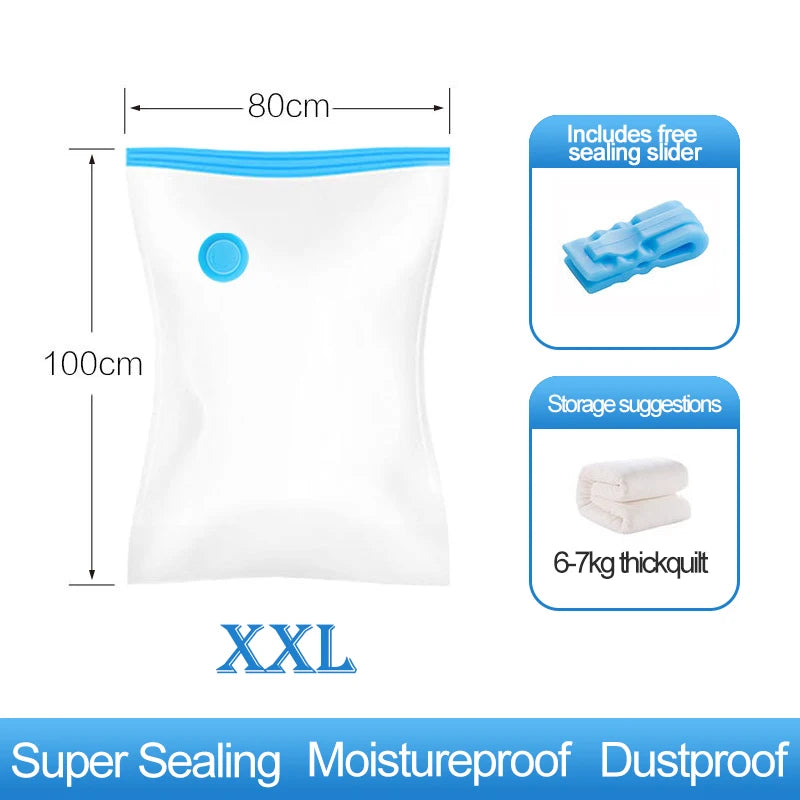 Reusable Compression Empty Bag Sealer Clothes Travel Packing Organizer