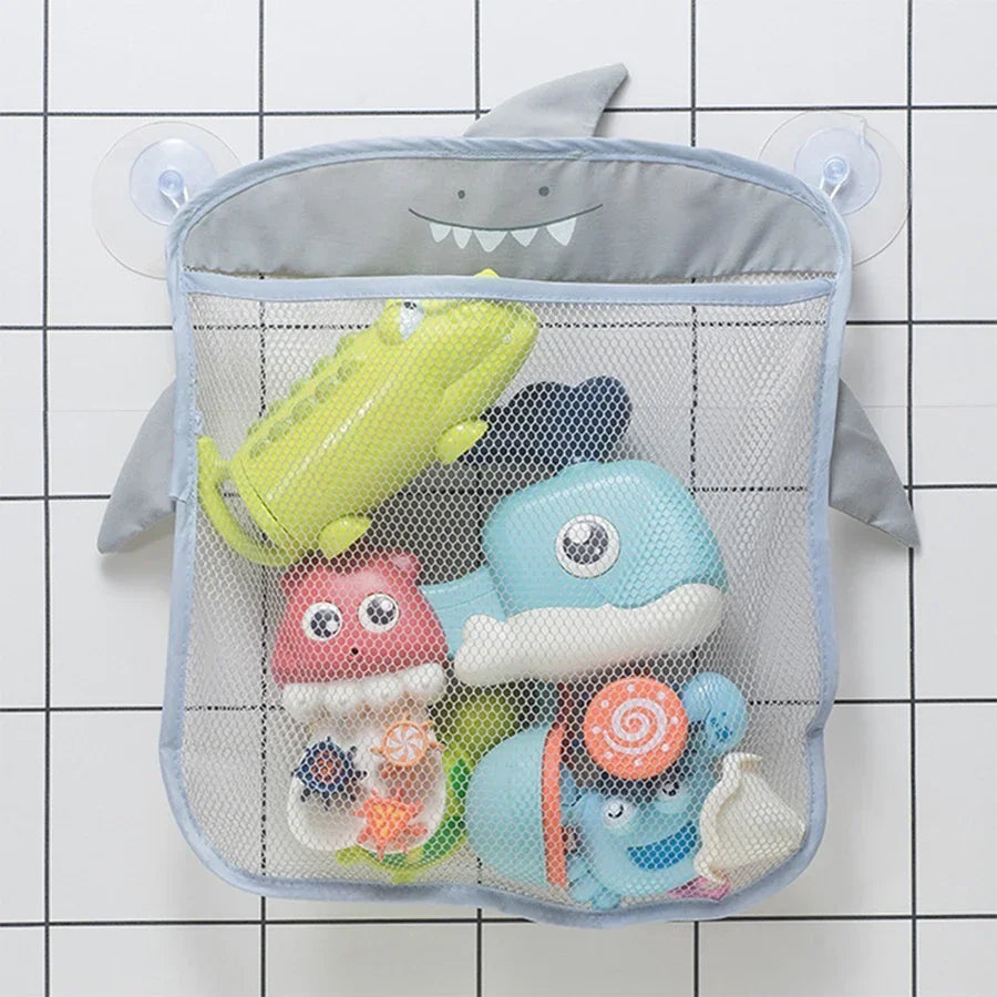 Baby Shower Toy Cute Duck Frog Net Toy Storage Bag Strong Suction Cup