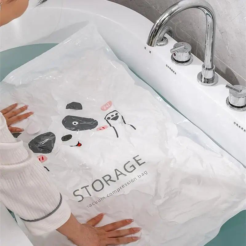 Reusable Vacuum Bag and Pump Cover for Clothes Storing Large Plastic Container