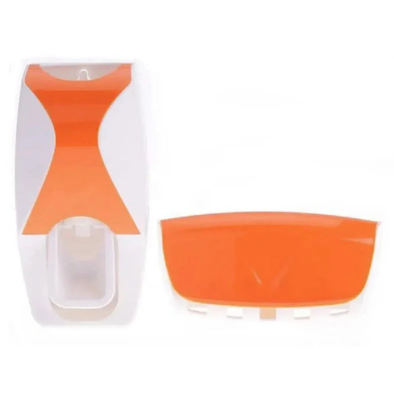 Wall-Mounted Toothbrush & Toothpaste Holder Set with Automatic Dispenser